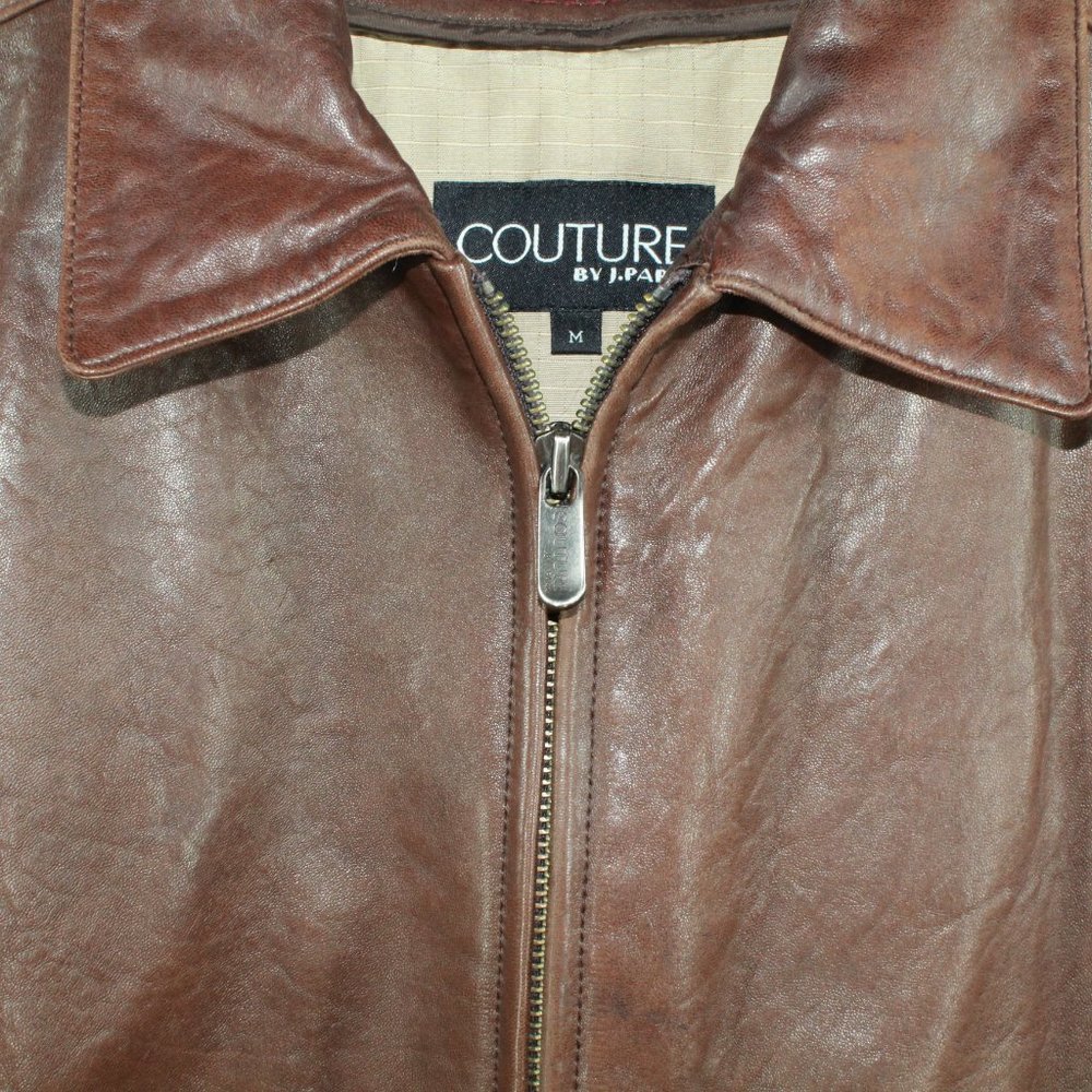 Couture Genuine Lamb Leather Full Zip Jacket Sz M - Picture 4 of 12